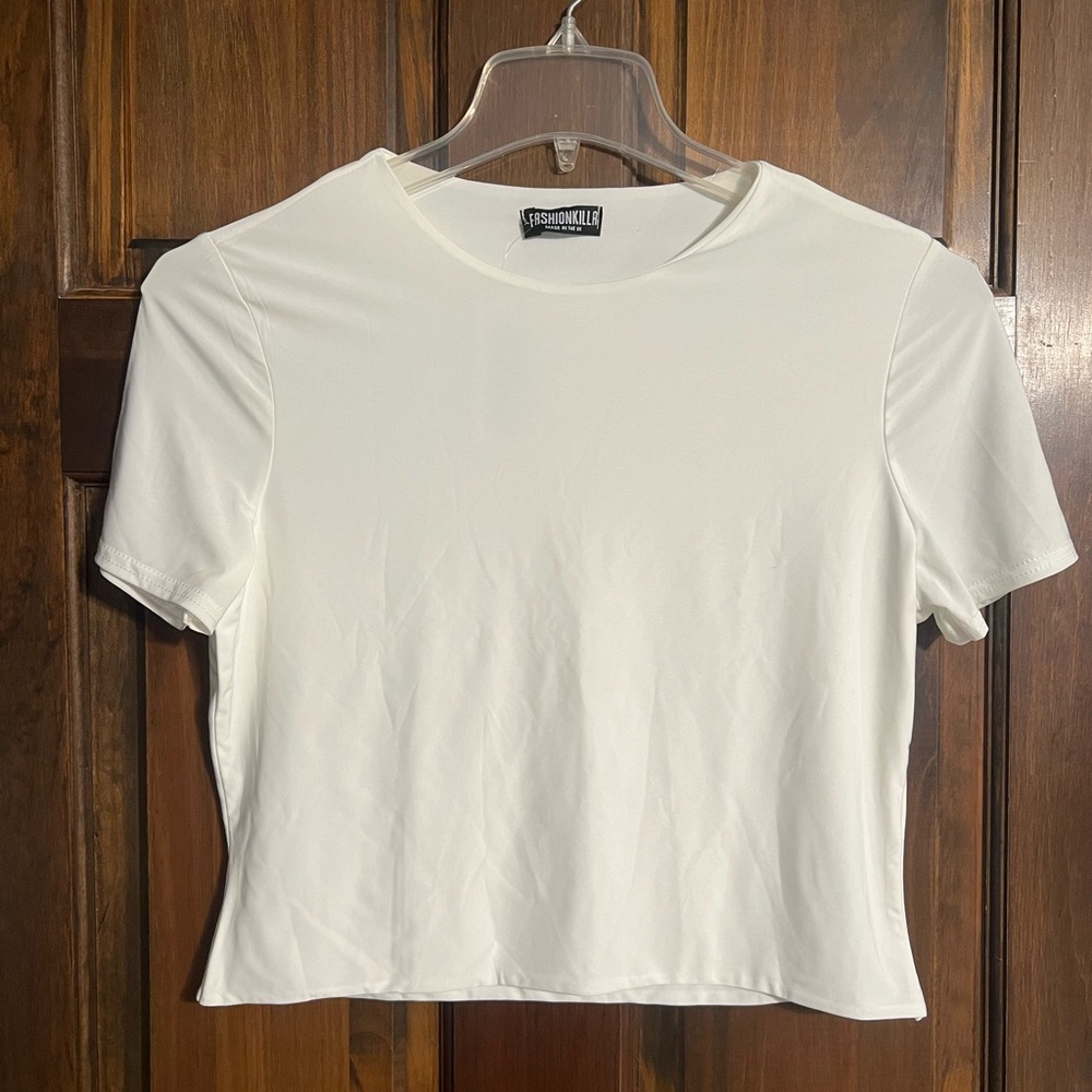 Cropped White Tee